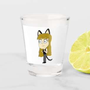 chibi catgirl     shot glass