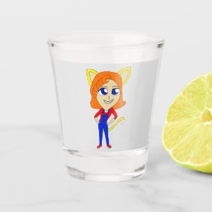 chibi catgirl shot glass