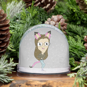 chibi catgirl snowglobe