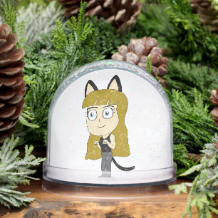 chibi catgirl snowglobe