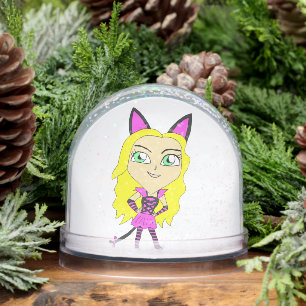 chibi catgirl  snowglobe
