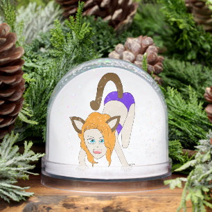 chibi catgirl snowglobe