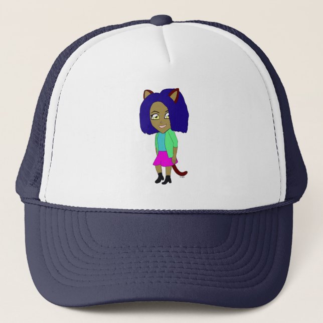chibi catgirl trucker hat (Front)