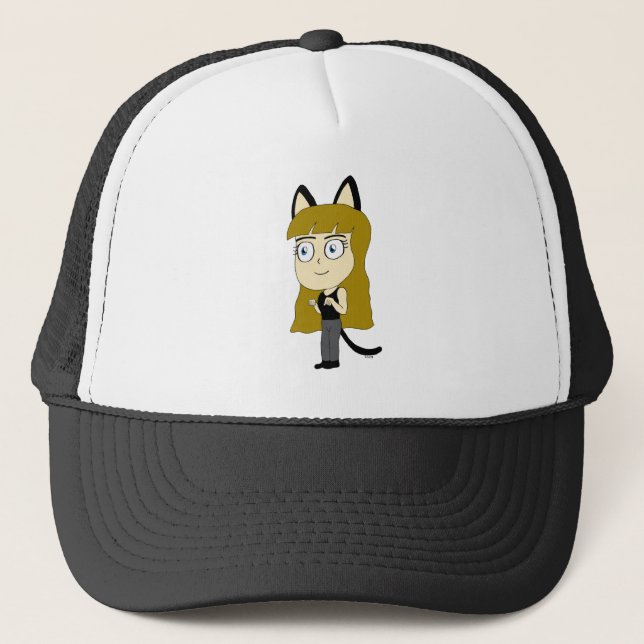 chibi catgirl trucker hat (Front)