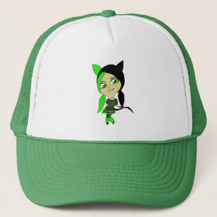 chibi catgirl trucker hat