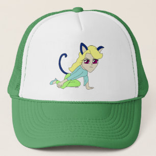 chibi catgirl trucker hat