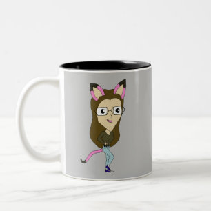 chibi catgirl    Two-Tone coffee mug
