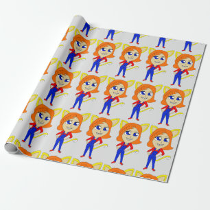 chibi catgirl wrapping paper