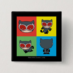 Chibi Catwoman Character Poses 15 Cm Square Badge