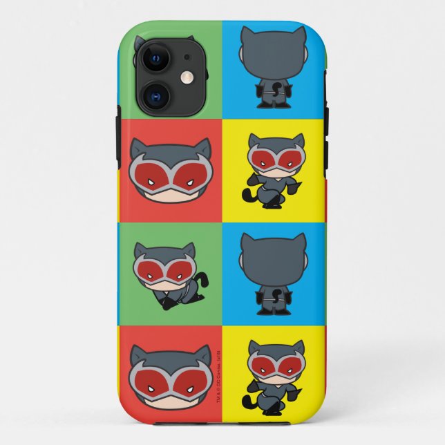 Chibi Catwoman Character Poses Case-Mate iPhone Case (Back)