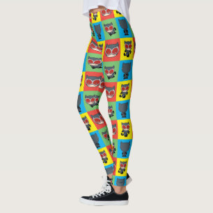 Chibi Catwoman Character Poses Leggings