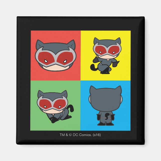 Chibi Catwoman Character Poses Magnet (Front)