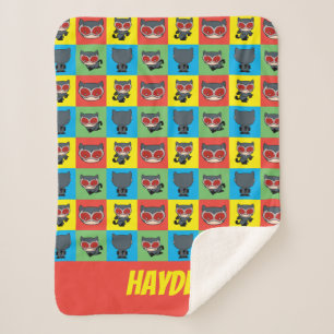 Chibi Catwoman Character Poses Sherpa Blanket