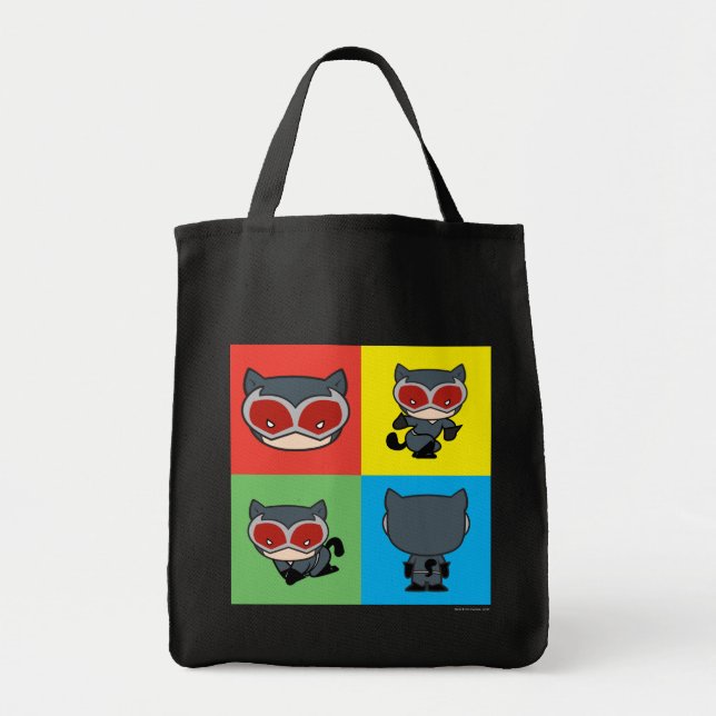 Chibi Catwoman Character Poses Tote Bag (Front)