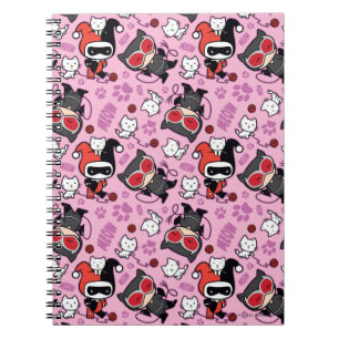Chibi Catwoman, Harley Quinn, & Kittens Pattern Notebook