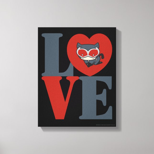 Chibi Catwoman LOVE Canvas Print (Front)