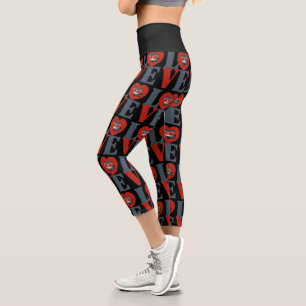 Chibi Catwoman LOVE Capri Leggings