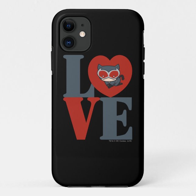 Chibi Catwoman LOVE Case-Mate iPhone Case (Back)