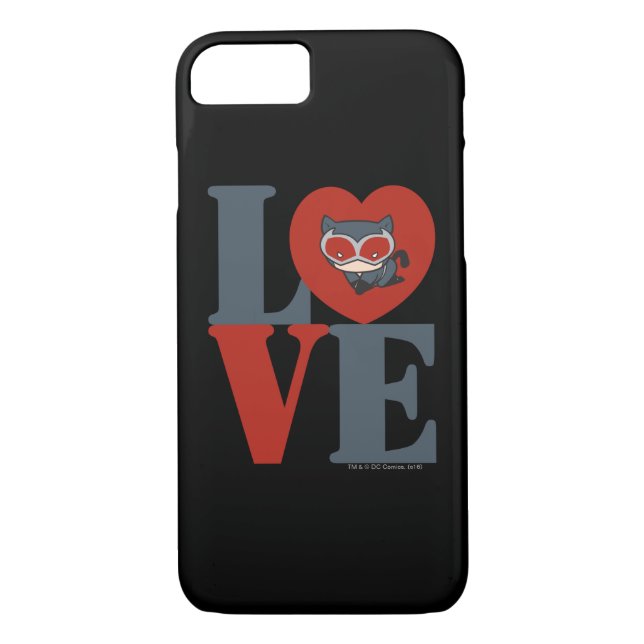 Chibi Catwoman LOVE Case-Mate iPhone Case (Back)