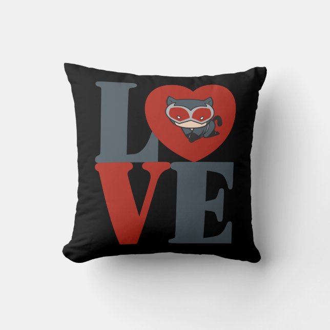 Chibi Catwoman LOVE Cushion (Front)