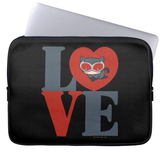Chibi Catwoman LOVE Laptop Sleeve (Front)