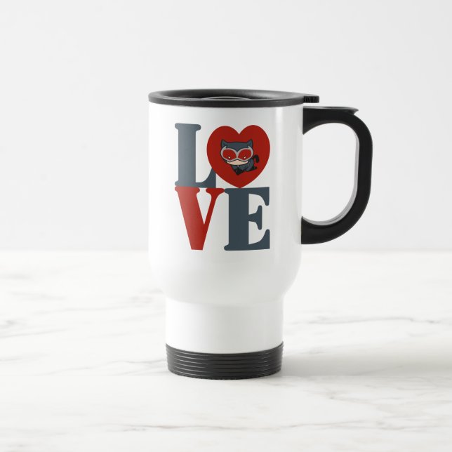 Chibi Catwoman LOVE Travel Mug (Right)