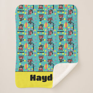 Chibi Catwoman Pattern Sherpa Blanket