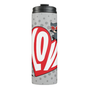 Chibi Catwoman Pounce on Batman Thermal Tumbler