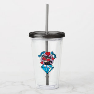 Chibi Catwoman Sitting Atop Large Diamond Acrylic Tumbler