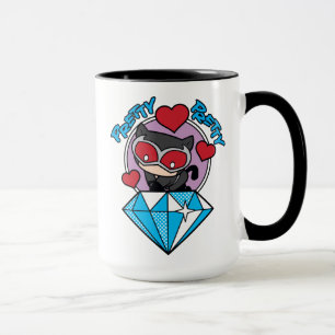 Chibi Catwoman Sitting Atop Large Diamond Mug
