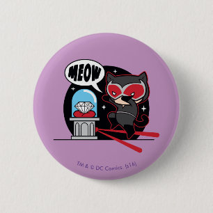 Chibi Catwoman Stealing A Diamond 6 Cm Round Badge