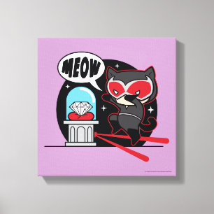 Chibi Catwoman Stealing A Diamond Canvas Print