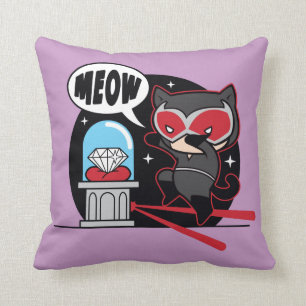 Chibi Catwoman Stealing A Diamond Cushion