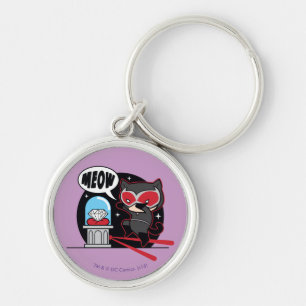 Chibi Catwoman Stealing A Diamond Key Ring