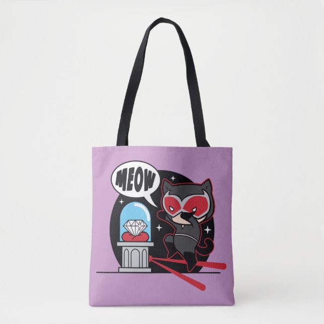 Chibi Catwoman Stealing A Diamond Tote Bag (Front)