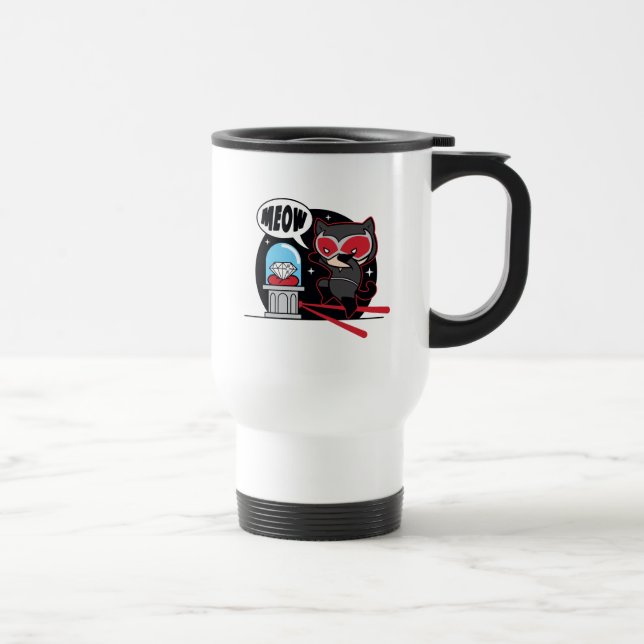 Chibi Catwoman Stealing A Diamond Travel Mug (Right)