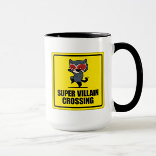 Chibi Catwoman Super Villain Crossing Sign Mug
