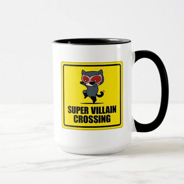 Chibi Catwoman Super Villain Crossing Sign Mug (Right)