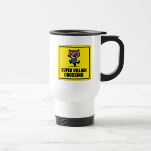 Chibi Catwoman Super Villain Crossing Sign Travel Mug