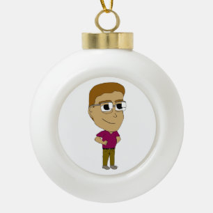 chibi      ceramic ball christmas ornament