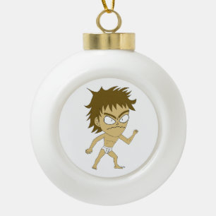 chibi ceramic ball christmas ornament