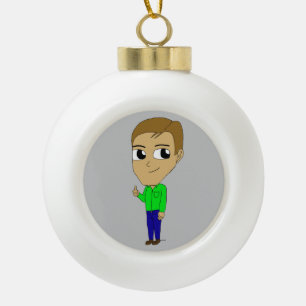 chibi        ceramic ball christmas ornament