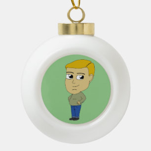 chibi      ceramic ball christmas ornament