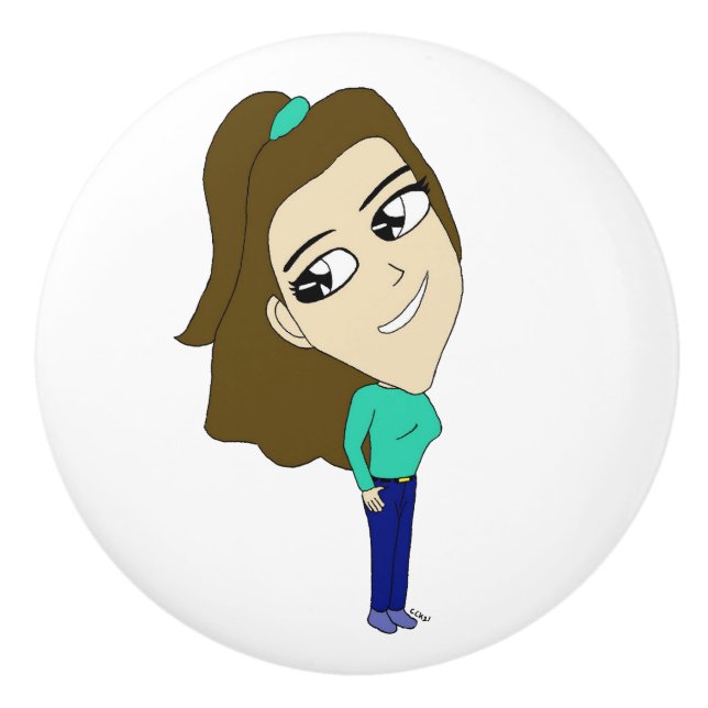 chibi     ceramic knob (Front)