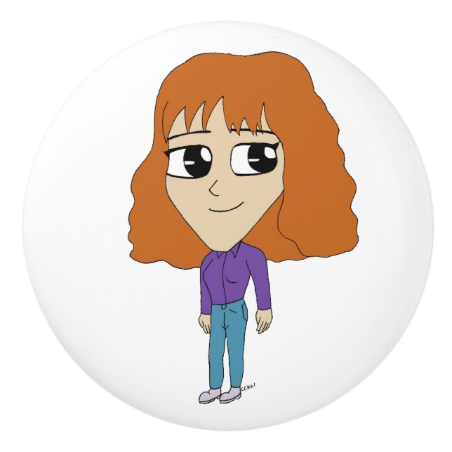 chibi   ceramic knob (Front)