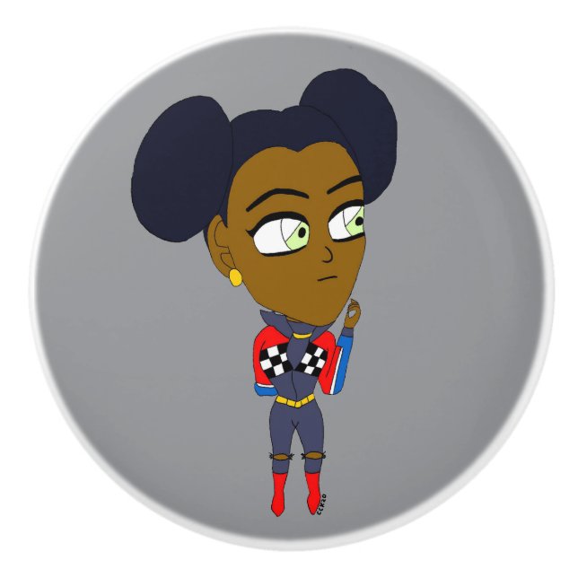 chibi  ceramic knob (Front)