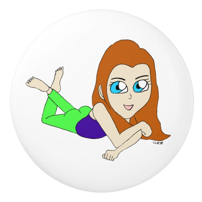 chibi  ceramic knob (Front)
