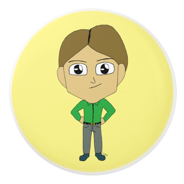 chibi    ceramic knob (Front)