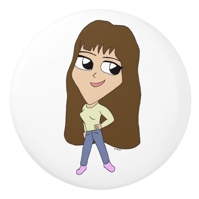 chibi     ceramic knob (Front)