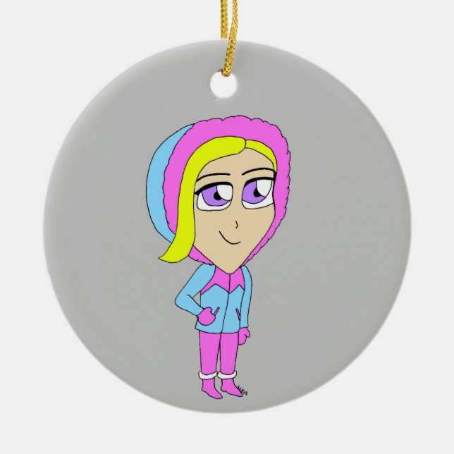 chibi     ceramic tree decoration (Front)